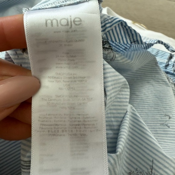 MAJE Lasane Cotton-Poplin Shirt Blouse Top - Picture 6 of 13